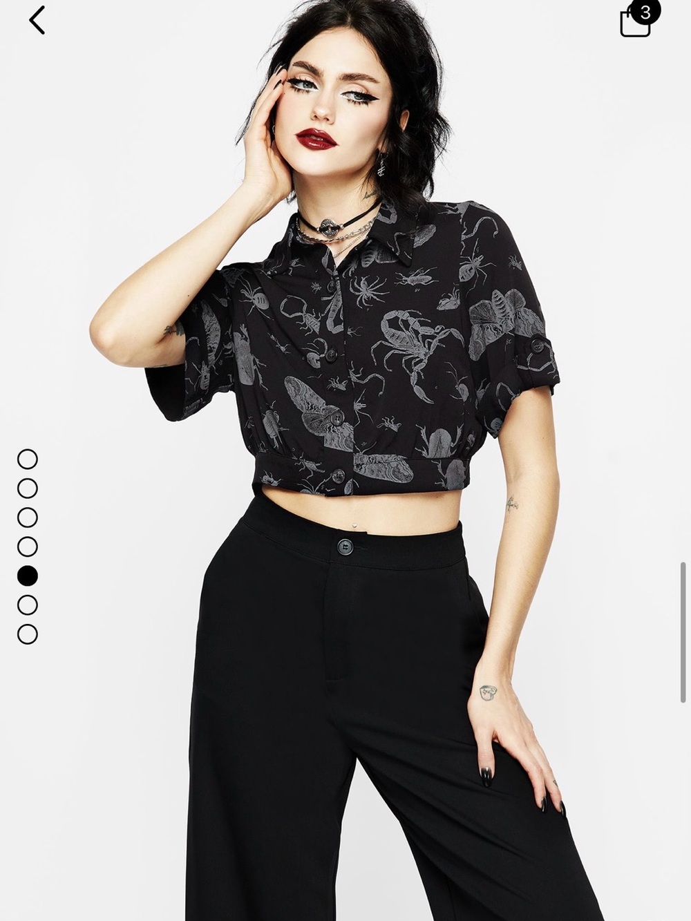 Disturbia Parasite Bugs Shot Sleeve Crop Shirt Size US 14 - Picture 2 of 7